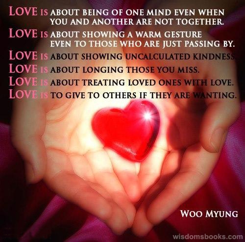 Love is about being of one mind