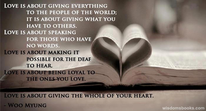 Love is about giving everything